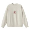Pink Teddy Bear Pattern Sweatshirt — Heather Grey