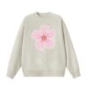 Minimalist Lace-Trimmed Sweatshirt — Dark Blue
