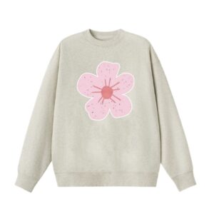 Minimalist Lace-Trimmed Sweatshirt — Dark Blue