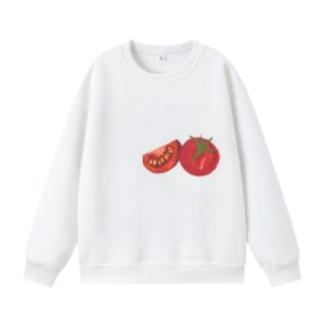 Artistic Tomato Print Cotton Sweatshirt