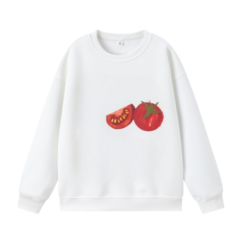Artistic Tomato Print Cotton Sweatshirt