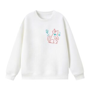 Minimal Cat Drawing Streetwear Sweatshirt