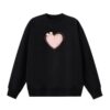 Chic & Creative Heart-Themed Sweatshirt — Black