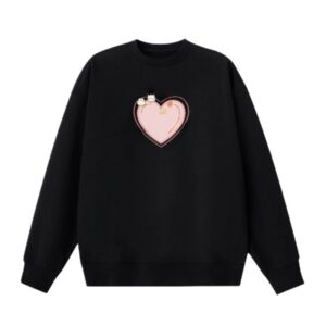 Chic & Creative Heart-Themed Sweatshirt — Black
