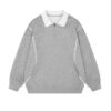 Lace-Paneled Preppy Sweatshirt